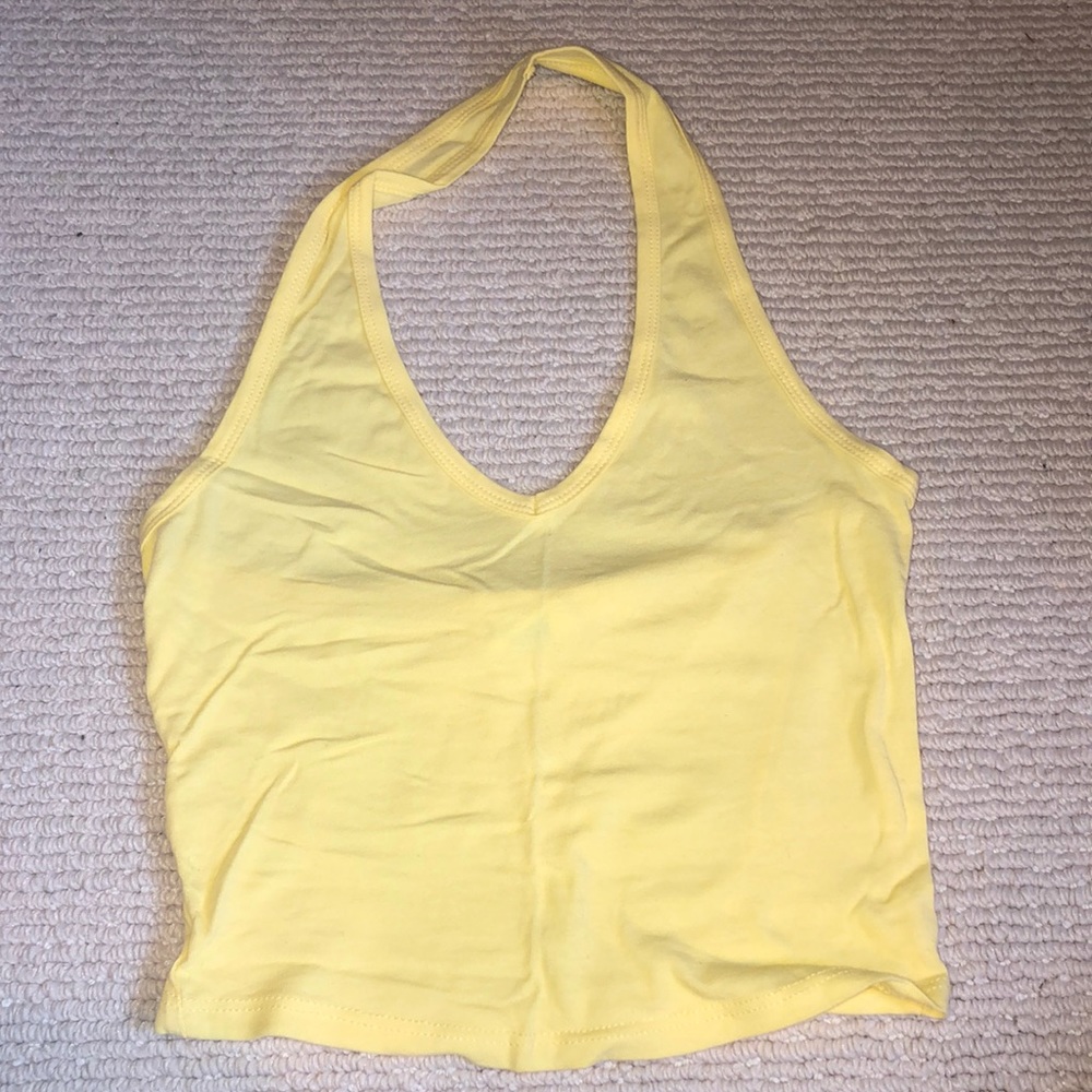 yellow halter top